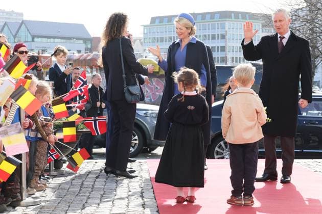 Queen Mathilde and King Philippe - Filip of Belgium meet citizens on day three of the official state visit of the Belgian royal couple to Norway, on Thursday 26 March 2026. Belgian monarchs are on an official state visit to Norway from 24 to 26 March 2026.  BENOITxDOPPAGNE 168931769