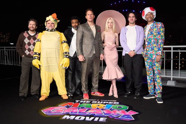 Nintendo and Illumination celebrate THE SUPER MARIO GALAXY MOVIE at the famous Tokyo Tower in Tokyo, Japan on Thursday, March 26, 2026. The movie will be released on April 1, 2026 in the United States and in Japan on April 24. Pictured: Charlie Day, Jack Black, Donald Glover, Chris Pratt, Anya Taylor-Joy, Benny Safdie & Keegan Michael-Key,  aflo_324926732