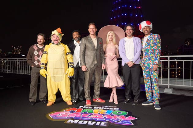 Nintendo and Illumination celebrate THE SUPER MARIO GALAXY MOVIE at the famous Tokyo Tower in Tokyo, Japan on Thursday, March 26, 2026. The movie will be released on April 1, 2026 in the United States and in Japan on April 24. Pictured: Charlie Day, Jack Black, Donald Glover, Chris Pratt, Anya Taylor-Joy, Benny Safdie & Keegan Michael-Key,  aflo_324926734