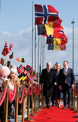 King Philippe - Filip of Belgium and Queen Mathilde of Belgium pictured during a viisit to Sola Air Station in Sola, on day three of the official state visit of the Belgian royal couple to Norway, on Thursday 26 March 2026. Belgian monarchs are on an official state visit to Norway from 24 to 26 March 2026.  BENOITxDOPPAGNE 168956223