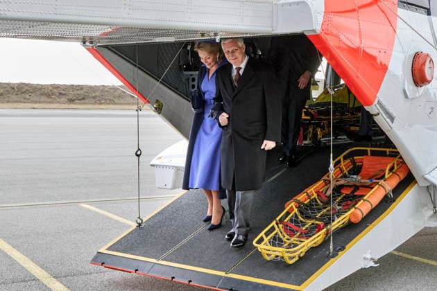 Belgian Royal Couple Visits Norway - Day 3 Queen Mathilde and King Philippe of Belgium during the Visited the sola air station in Norway on March 25, 2026, during the second day of the official visit in Norway. Photo by Olivier Polet ABACAPRESS.COM Stavanger Norway  Copyright: xPoletxOlivier ABACAx