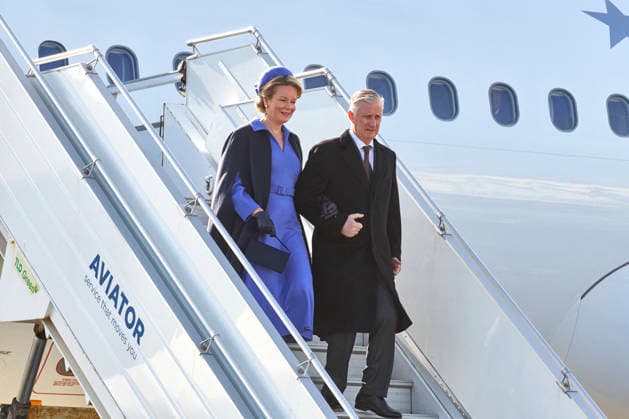 Belgian Royal Couple Visits Norway - Day 3 Crown prince Haakon welcomed Queen Mathilde and King Philippe of Belgium in Stavanger Airport , in Norway on March 25, 2026, during the second day of the official visit in Norway. Photo by Olivier Polet ABACAPRESS.COM Stavanger Norway  Copyright: xPoletxOlivier ABACAx
