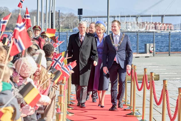 Belgian Royal Couple Visits Norway - Day 3 Queen Mathilde and King Philippe of Belgium during the Visited the old village of Stavanger in Norway on March 25, 2026, during the second day of the official visit in Norway. Photo by Olivier Polet ABACAPRESS.COM Stavanger Norway  Copyright: xPoletxOlivier ABACAx