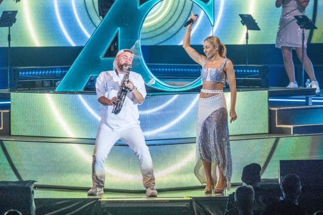 German DJ, composer and producer Alex Christensen on Classical Dance Tour at the quarterback immobilien arena leipzig with the berlin orchestra and singers linda teodosiu and yass Alex Christensen Leipzig