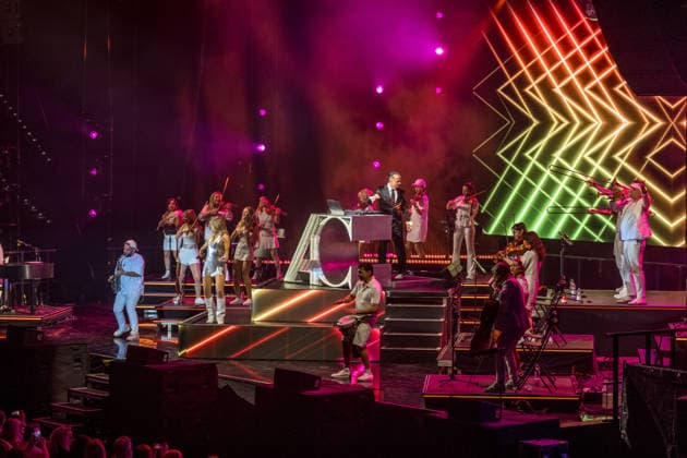 German DJ, composer and producer Alex Christensen on Classical Dance Tour at the quarterback immobilien arena leipzig with the berlin orchestra and singers linda teodosiu and yass Alex Christensen Leipzig