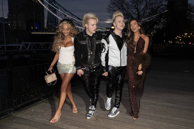 March 26, 2026, London, United Kingdom: (L-R), Dani Imbert, John Grimes, Edward Grimes and Amy Kenyon attend the Hit reality dating series Celebrity Ex on the Beach launch event at Driftwoods in London. London United Kingdom - ZUMAs197 20260326_aaa_s197_166 Copyright: xPhilxLewisx