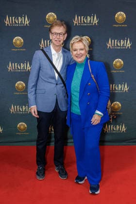 26 03 2026 Düsseldorf Cirque du Soleil Alegria Red Carpet on the evening of the Düsseldorf premiere Here Birgit Biggi Lechtermann and her husband Ingo Kersting Düsseldorf Gerresheim Glasmacherviertel North Rhine-Westphalia Germany