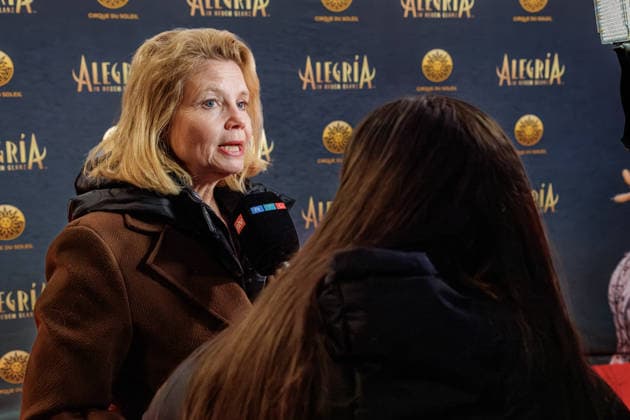 26 03 2026 Düsseldorf Cirque du Soleil Alegria Red Carpet on the evening of the Düsseldorf premiere Here Annette Frier Düsseldorf Gerresheim Glasmacherviertel North Rhine-Westphalia Germany