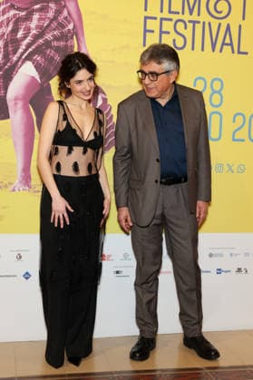 Bari - Bif&st pictured is Tecla Insolia with festival director Oscar Iarussi.  Copyright: x xipa-agency.netx xFabioxSerinox IPA_Agency_IPA73489146