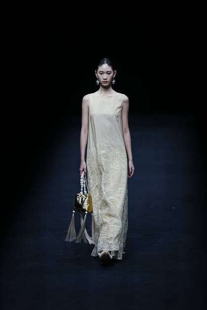 RECORD DATE NOT STATED 2026 China International Fashion Week A model walks the runway at the A.1 Fashion Changes Life show by designer Jiayu Xu during 2026 China International Fashion Week on March 27, 2026 in Beijing, China. (Photo by Peter Li Nexpher Images) Beijing Beijing