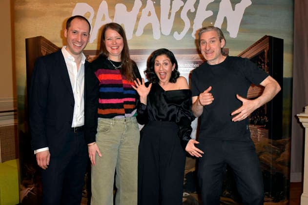 David Steinberger, Bettina Kasten, Tülin Sezgin and Jonas Hien at the special screening Banausen Comedy Theater Chaos at Deutsches Theater Berlin, 27 03 2026 Foto:xM.xBehrensx xFuturexImagex banausen_6328