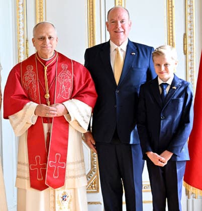 Pope Leo XIV with Prince Albert II of Monaco, Prince Jacques Entretien au palais pricnier et photo officielle Historic visit of Pope Leo XIV to Monaco on March 28, 2026 Bruno Bebert Dominique Jacovides Bestimage Pope Leo XIV s meeting with Prince Albert II of Monaco and Princess Charlene at the Prince s Palace Historic visit of Pope Leo XIV to Monaco on March 28, 2026 Monaco  Copyright: xDominiquexJacovidesx-xBrunoxBebertx xBestimagexDominiquexJacovidesx-xBrunoxBebertx xBestimagex