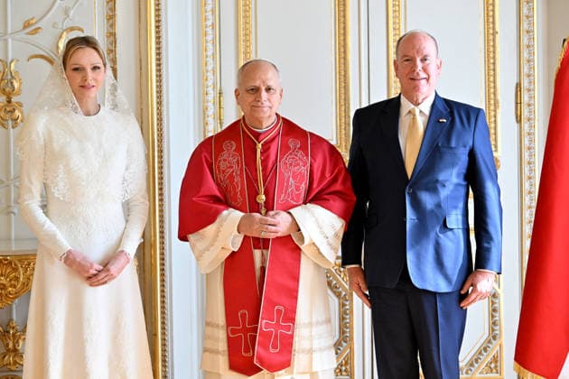 Pope Leo XIV with Prince Albert II of Monaco, Princess Charlene Meeting at the Pricnier Palace and official photo Historic visit of Pope Leo XIV to Monaco on March 28, 2026 Bruno Bebert Dominique Jacovides Bestimage Pope Leo XIV s meeting with Prince Albert II of Monaco and Princess Charlene at the Prince s Palace Historic visit of Pope Leo XIV to Monaco on March 28, 2026 Monaco  Copyright: xDominiquexJacovidesx-xBrunoxBebertx xBestimagexDominiquexJacovidesx-xBrunoxBebertx xBestimagex