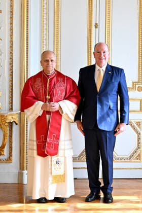Pope Leo XIV with Prince Albert II of Monaco Meeting at the Pricnier Palace and official photo Historic visit of Pope Leo XIV to Monaco on March 28, 2026 Bruno Bebert Dominique Jacovides Bestimage Pope Leo XIV s meeting with Prince Albert II of Monaco and Princess Charlene at the Prince s Palace Historic visit of Pope Leo XIV to Monaco on March 28, 2026 Monaco  Copyright: xDominiquexJacovidesx-xBrunoxBebertx xBestimagexDominiquexJacovidesx-xBrunoxBebertx xBestimagex