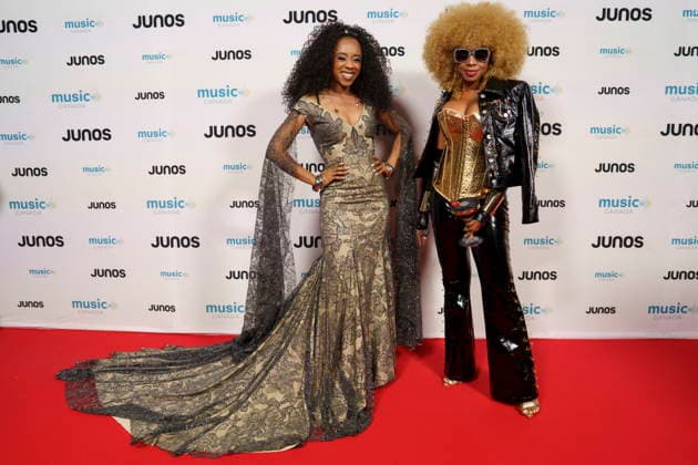 March 28, 2026, Hamilton, On, CAN: Samora, left, and Ammoye, nominated for Reggae Recording of the Year, on the red carpet at the 2026 Juno Awards Gala in Hamilton, Saturday, March 28, 2026. Hamilton CAN  - ZUMAc35_ 20260328_zaf_c35_208 Copyright: xPeterxPowerx