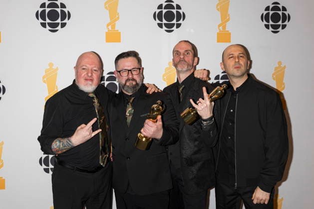 March 28, 2026, Hamilton, On, Canada: Despised Icon pose for photos after winning Metal Hard Music Album of the Year during the 2026 Juno Awards Gala in Hamilton, Saturday, March 28, 2026. Hamilton Canada  - ZUMAc35_ 20260328_zaf_c35_217 Copyright: xNickxIwanyshynx