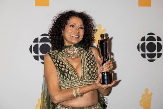March 28, 2026, Hamilton, On, Canada: Sandy Pandya, recipent of the Walt Grealis Special Achievement Award, poses for photos during the 2026 Juno Awards Gala in Hamilton, Saturday, March 28, 2026. Hamilton Canada  - ZUMAc35_ 20260328_zaf_c35_227 Copyright: xNickxIwanyshynx