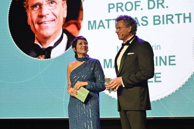 Madeleine Wehle and Matthias Birth at the 9 Windflüchter Charity Gala 2026 in aid of the Betroffen˜ foundation in the Störtebeker Brauquartier Stralsund, 28 03 2026 Copyright: xMatthiasxWehnertx