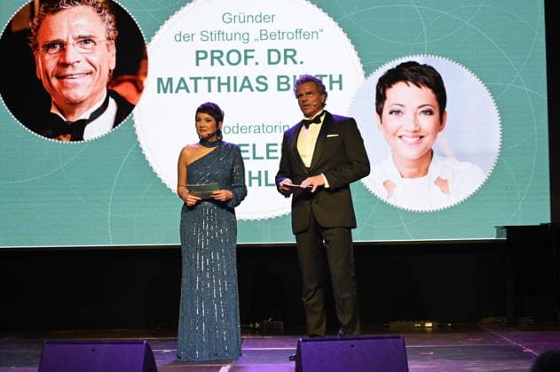 Madeleine Wehle and Matthias Birth at the 9 Windflüchter Charity Gala 2026 in aid of the Betroffen˜ foundation in the Störtebeker Brauquartier Stralsund, 28 03 2026 Copyright: xMatthiasxWehnertx