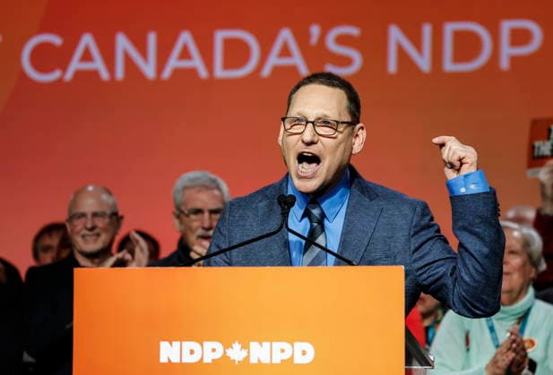 March 29, 2026, Winnipeg, Manitoba, CANADA: Avi Lewis, who was proclaimed as the new leader of the NDP, speaks at the party convention in Winnipeg Sunday, March 29, 2026. Winnipeg CANADA  - ZUMAc35_ 20260329_zaf_c35_021 Copyright: xJohnxWoodsx