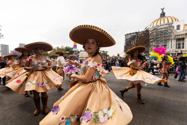 March 29, 2026, Mexico City, Mexico: Performers, dancers and musicians took part in the Third Carnival of Carnivals in Mexico City, where thousands of people followed the route from the Monument to the Revolution to the Zocalo, in a celebration defined by masks, traditional costumes and live music. Mexico City Mexico  - ZUMAl178 20260329_znp_l178_029 Copyright: xCristianxLeyvax