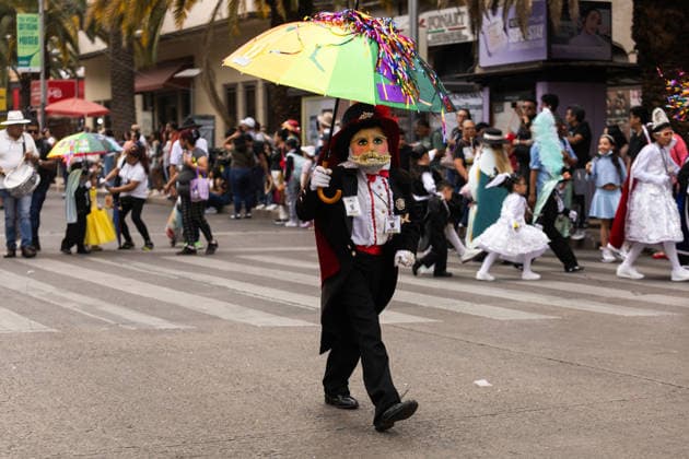 March 29, 2026, Mexico City, Mexico: Performers, dancers and musicians took part in the Third Carnival of Carnivals in Mexico City, where thousands of people followed the route from the Monument to the Revolution to the Zocalo, in a celebration defined by masks, traditional costumes and live music. Mexico City Mexico - ZUMAl178 20260329_znp_l178_020 Copyright: xCristianxLeyvax