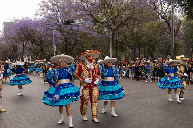 March 29, 2026, Mexico City, Mexico: Performers, dancers and musicians took part in the Third Carnival of Carnivals in Mexico City, where thousands of people followed the route from the Monument to the Revolution to the Zocalo, in a celebration defined by masks, traditional costumes and live music. Mexico City Mexico - ZUMAl178 20260329_znp_l178_035 Copyright: xCristianxLeyvax