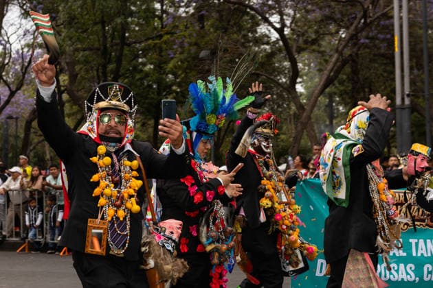 March 29, 2026, Mexico City, Mexico: Performers, dancers and musicians took part in the Third Carnival of Carnivals in Mexico City, where thousands of people followed the route from the Monument to the Revolution to the Zocalo, in a celebration defined by masks, traditional costumes and live music. Mexico City Mexico - ZUMAl178 20260329_znp_l178_050 Copyright: xCristianxLeyvax
