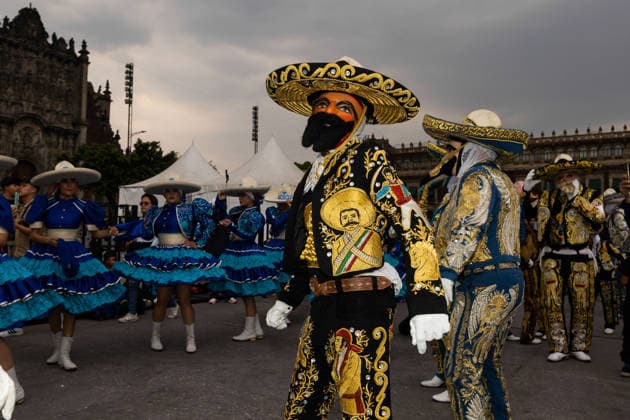 March 29, 2026, Mexico City, Mexico: Performers, dancers and musicians took part in the Third Carnival of Carnivals in Mexico City, where thousands of people followed the route from the Monument to the Revolution to the Zocalo, in a celebration defined by masks, traditional costumes and live music. Mexico City Mexico - ZUMAl178 20260329_znp_l178_062 Copyright: xCristianxLeyvax