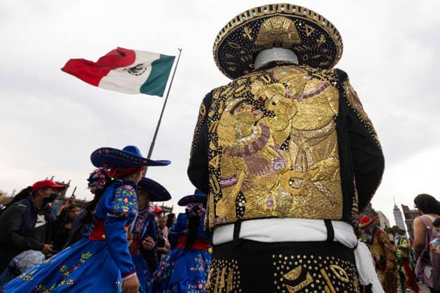 March 29, 2026, Mexico City, Mexico: Performers, dancers and musicians took part in the Third Carnival of Carnivals in Mexico City, where thousands of people followed the route from the Monument to the Revolution to the Zocalo, in a celebration defined by masks, traditional costumes and live music. Mexico City Mexico - ZUMAl178 20260329_znp_l178_065 Copyright: xCristianxLeyvax