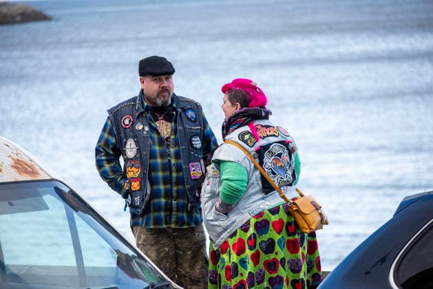 Scarborough Punk Festival 2026, UK - 29 Mar 2026 A punk couple on the seafront during the festival outside the Scarborough Spa. Hundreds of punk rock fans gathered in Scarborough Spa in Yorkshire county, England for the two days long punk rock festival. Scarborough United Kingdom Copyright: xKrisztianxElekx xSOPAxImagesx SSS_20260329_PUNK_FEST_0011005179