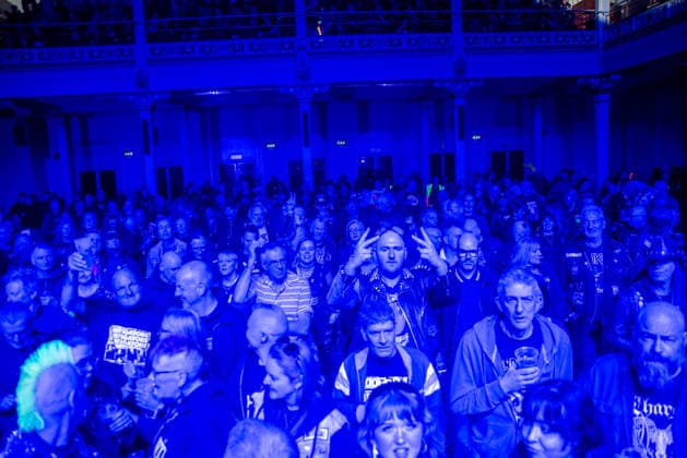Scarborough Punk Festival 2026, UK - 29 Mar 2026 Punk rock fans wait for the next band during the festival in Scarborough. Hundreds of punk rock fans gathered in Scarborough Spa in Yorkshire county, England for the two days long punk rock festival. Scarborough United Kingdom Copyright: xKrisztianxElekx xSOPAxImagesx SSS_20260329_PUNK_FEST_0011005243