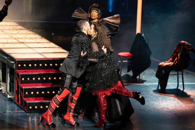 March 29, 2026, London, United Kingdom: Matt Cardle, Johannes Radebe and Courtney Bowman seen on stage in the curtain call of gala night of Kinky Boots The Musical for Water Aid Kinky Boots the Musical opens at London Coliseum in the West End and host a Gala Night in aid of WaterAid. .Arrivals and Cast on the red carpet and the curtain call of the show. March 29th 2026 London United Kingdom - ZUMAs197 20260329_aaa_s197_648 Copyright: xBonniexBritainx