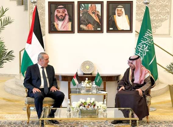 A Palestinian delegation, headed by Vice President Hussein al-Sheikh, met with Saudi Foreign Minister Prince Faisal bin Farhan to discuss Palestinian issues and bilateral cooperation in Riyadh A Palestinian delegation, headed by Vice President Hussein al-Sheikh, met with Saudi Foreign Minister Prince Faisal bin Farhan to discuss Palestinian issues and bilateral cooperation in Riyadh, Saudi Arabia, March 30, 2026. Photo by Hussein AlSheikh Office apaimages Ramallah West Bank Palestinian Territory 300326_Saudi_HSH_00(1) Copyright: xapaimagesxHusseinxAlSheikhxOfficex xapaimagesx