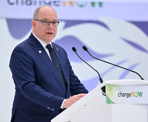ChangeNOW 2026 meetings in Paris PARIS, FRANCE - MARCH 30: Albert II, Prince of Monaco, speaks during the ‘ChangeNow 26’ at the Grand Palais in Paris, France on March 30, 2026. Mustafa Yalcin Anadolu Paris France. Editorial use only. Please get in touch for any other usage.  Copyright: x2026xAnadoluxMustafaxYalcinx