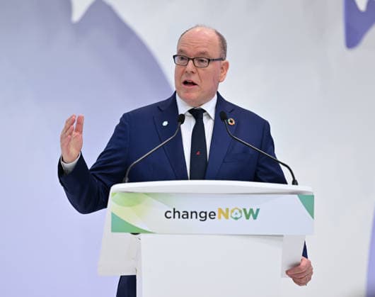 ChangeNOW 2026 meetings in Paris PARIS, FRANCE - MARCH 30: Albert II, Prince of Monaco, speaks during the ‘ChangeNow 26’ at the Grand Palais in Paris, France on March 30, 2026. Mustafa Yalcin Anadolu Paris France. Editorial use only. Please get in touch for any other usage.  Copyright: x2026xAnadoluxMustafaxYalcinx