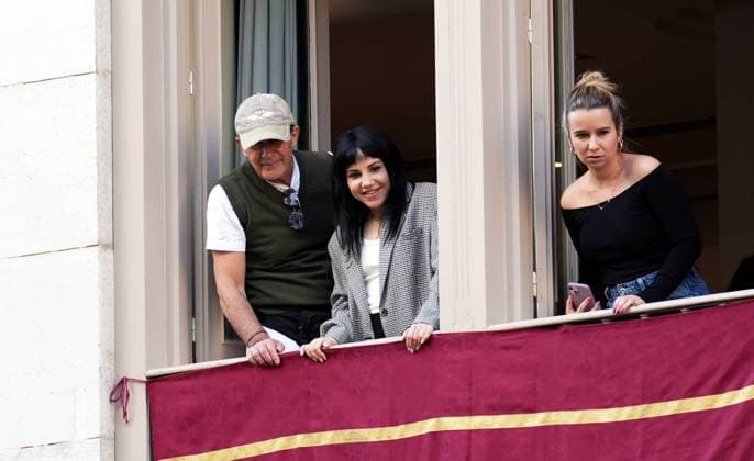 Entertainment Bilder des Tages #2 Antonio Banderas and Angy Fernandez on Holy Monday in the city of Malaga, Malaga, Monday, March 30, 2025 Cordon Press 