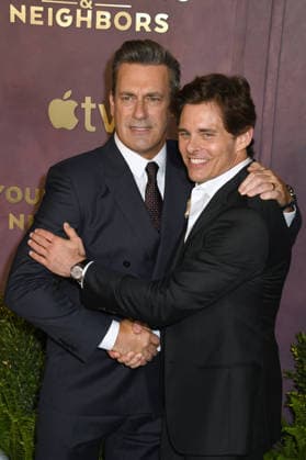 NEW YORK, NY- MARCH 30: Jon Hamm and James Marsden at Apple TV s Your Friends & Neighbors Season 2 Red Carpet at The New York Historical Museum in New York City on March 30, 2026. Copyright: xmpi099 MediaPunchx