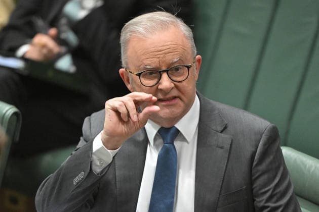 QUESTION TIME, Prime Minister Anthony Albanese during Question Time in the House of Representatives at Parliament House in Canberra, Tuesday, March 31, 2026. ( NO ARCHIVING CANBERRA AUSTRALIAN CAPITAL TERRITORY AUSTRALIA  Copyright: xMICKxTSIKASx 20260331117173758400
