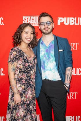 March 30, 2026, New York, United States: (L-R) Renee Vijo and Joe Scardino attend Seagull: True Story Opening Night at The Public Theater. New York United States - ZUMAs197 20260330_aaa_s197_201 Copyright: xRonxAdarx