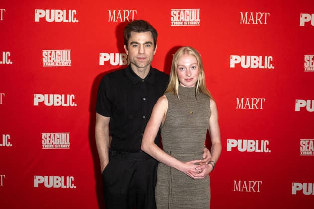 March 30, 2026, New York, United States: (L-R) Patrick Ball and Elysia Roorbach attend Seagull: True Story Opening Night at The Public Theater. New York United States - ZUMAs197 20260330_aaa_s197_202 Copyright: xRonxAdarx