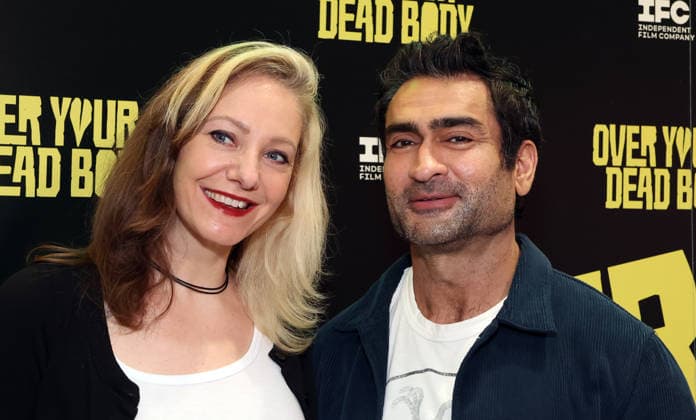 Los Angeles CA March 30: Emily V. Gordon, Kumail Nanjiani, at the Los Angeles Premiere Of Over Your Dead Body at Vidiots in Los Angeles on March 3, 2026- Credit: Faye AdMedia Los Angeles USA - ZUMAa123 20260330_zaa_a123_160 Copyright: xADx