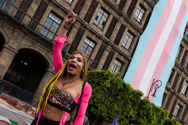 March 31, 2026, Mexico City, Mexico: Demonstration organized by the Libres y Combativas MX collective (Free and Combative Women MX) under the slogan: Trans and non-binary lives matter. The march moved from the Zocalo toward Plaza Tlaxcoaque and the Chabacano subway station, calling for the recognition of transfemicide, a comprehensive trans law, and access to rights including health, identity, education, work and housing. Mexico City Mexico  - ZUMAl178 20260331_znp_l178_009 Copyright: xCristianxLeyvax