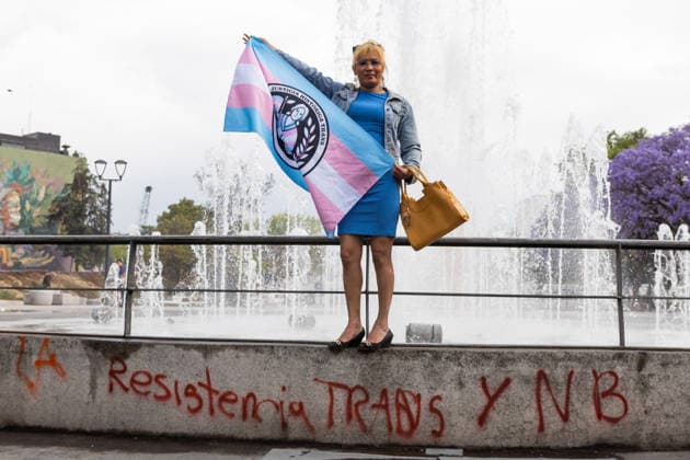 March 31, 2026, Mexico City, Mexico: Demonstration organized by the Libres y Combativas MX collective (Free and Combative Women MX) under the slogan: Trans and non-binary lives matter. The march moved from the Zocalo toward Plaza Tlaxcoaque and the Chabacano subway station, calling for the recognition of transfemicide, a comprehensive trans law, and access to rights including health, identity, education, work and housing. Mexico City Mexico  - ZUMAl178 20260331_znp_l178_027 Copyright: xCristianxLeyvax