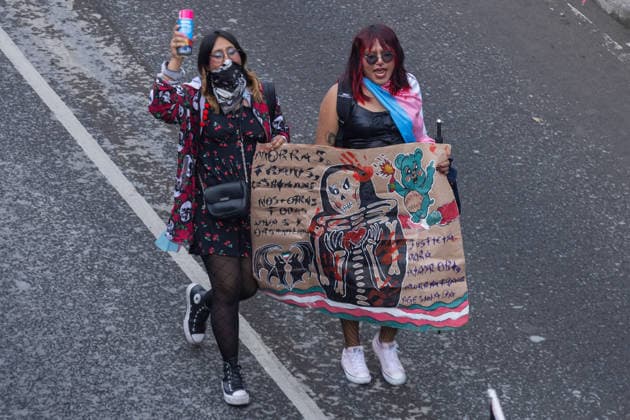 March 31, 2026, Mexico City, Mexico: Demonstration organized by the Libres y Combativas MX collective (Free and Combative Women MX) under the slogan: Trans and non-binary lives matter. The march moved from the Zocalo toward Plaza Tlaxcoaque and the Chabacano subway station, calling for the recognition of transfemicide, a comprehensive trans law, and access to rights including health, identity, education, work and housing. Mexico City Mexico  - ZUMAl178 20260331_znp_l178_048 Copyright: xCristianxLeyvax