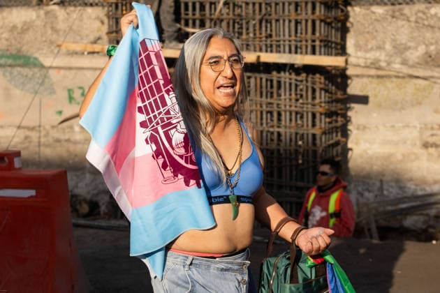 March 31, 2026, Mexico City, Mexico: Demonstration organized by the Libres y Combativas MX collective (Free and Combative Women MX) under the slogan: Trans and non-binary lives matter. The march moved from the Zocalo toward Plaza Tlaxcoaque and the Chabacano subway station, calling for the recognition of transfemicide, a comprehensive trans law, and access to rights including health, identity, education, work and housing. Mexico City Mexico  - ZUMAl178 20260331_znp_l178_049 Copyright: xCristianxLeyvax