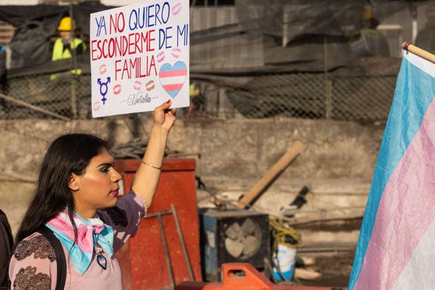 March 31, 2026, Mexico City, Mexico: Demonstration organized by the Libres y Combativas MX collective (Free and Combative Women MX) under the slogan: Trans and non-binary lives matter. The march moved from the Zocalo toward Plaza Tlaxcoaque and the Chabacano subway station, calling for the recognition of transfemicide, a comprehensive trans law, and access to rights including health, identity, education, work and housing. Mexico City Mexico  - ZUMAl178 20260331_znp_l178_055 Copyright: xCristianxLeyvax