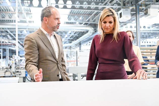 01-04-2026 Groningen Queen Maxima visited the Circulair Groningen Drenthe association at Vepa in Hoogeveen. Â  Copyright: xPPEx