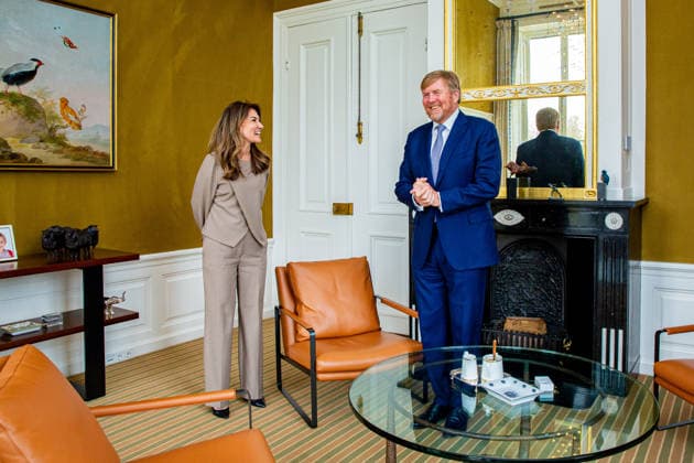 01-04-2026 HtB King Willem-Alexander during a meeting with minister of Defense, Dilan Yesilgoz-Zegerius, at palace Huis ten Bosch in The Hague. Â  Copyright: xPPEx