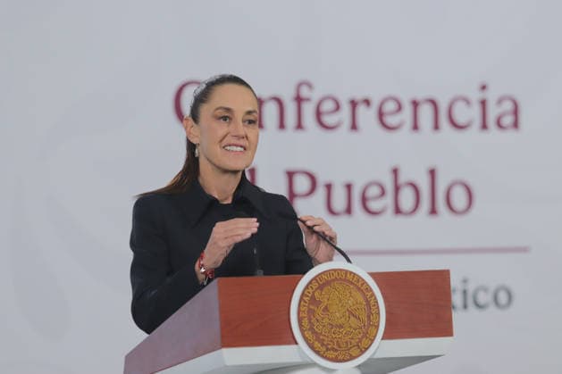 Mexico™s President Claudia Sheinbaum News Conference Mexican President Claudia Sheinbaum Pardo speaks during a press conference about the Felipe Ãngeles International Airport (AIFA) after four years of operation at the National Palace, on April 1, 2026, in Mexico City. (Photo by Carlos Santiago Eyepix Group) Copyright: xCarlosxSantiagox xEyepixxGroupx CS_01042026_179787